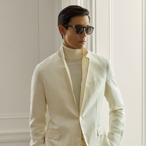 Hadley Hand-Tailored Silk-Linen Jacket - Purple Label - Modalova