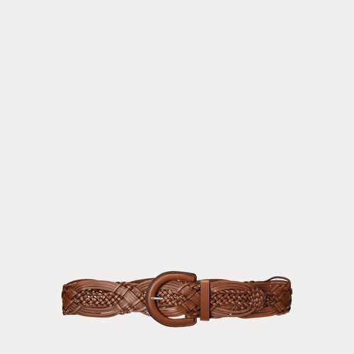 Braided Leather Wide Belt - Lauren - Modalova