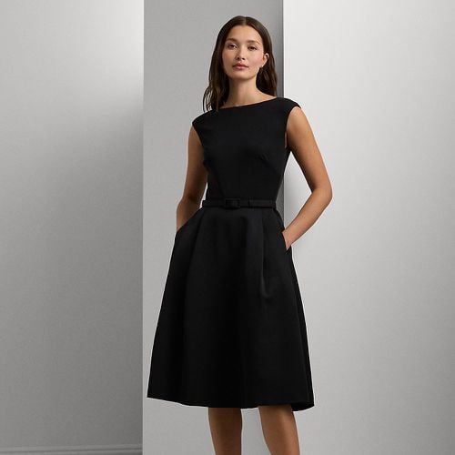 Belted Faille & Jersey Cocktail Dress - Lauren - Modalova