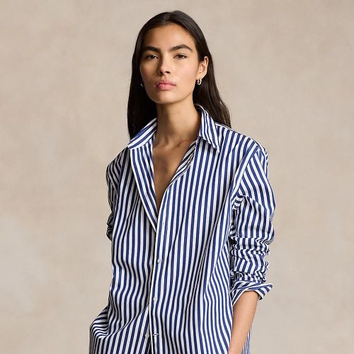 Oversize Fit Striped Cotton Shirt - Polo Ralph Lauren - Modalova