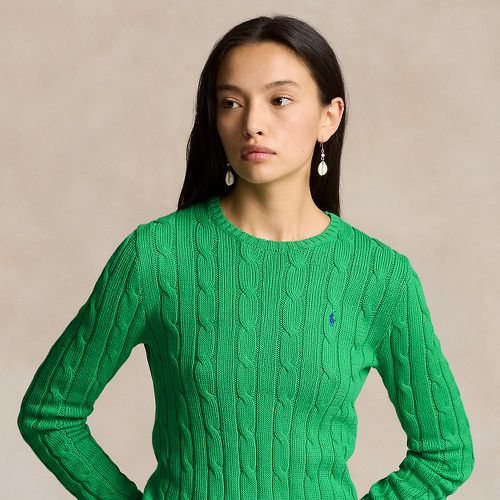 Cable-Knit Cotton Crewneck Jumper - Polo Ralph Lauren - Modalova