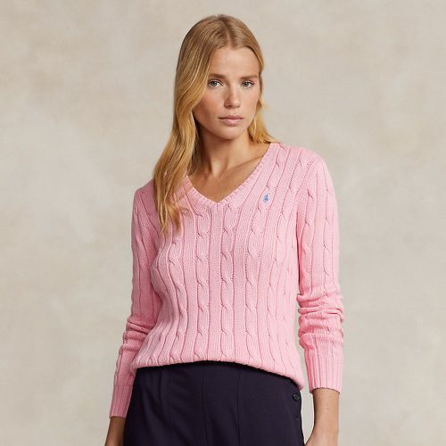 Cable-Knit Cotton V-Neck Jumper - Polo Ralph Lauren - Modalova