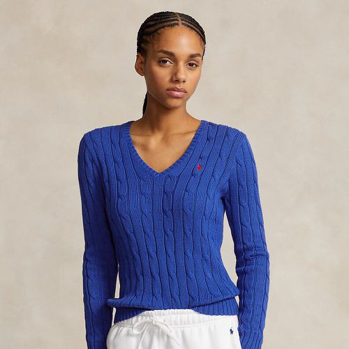 Cable-Knit Cotton V-Neck Jumper - Polo Ralph Lauren - Modalova