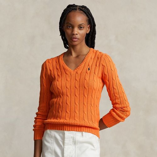 Cable-Knit Cotton V-Neck Jumper - Polo Ralph Lauren - Modalova