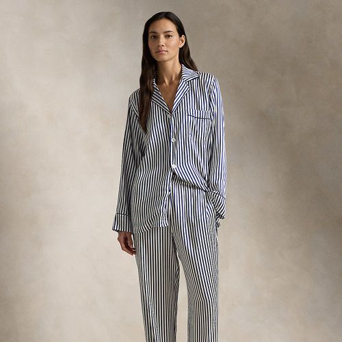Striped Stretch Silk Long-Sleeve PJ Set - Polo Ralph Lauren - Modalova