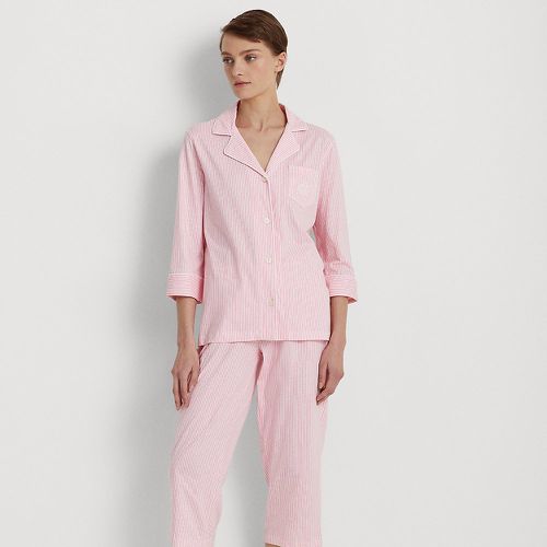 Striped Cotton Jersey Capri Sleep Set - Lauren - Modalova