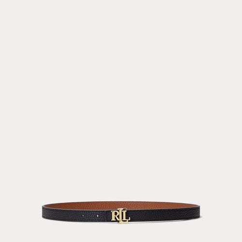 Logo Reversible Leather Skinny Belt - Lauren - Modalova