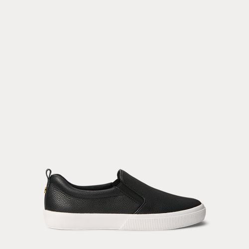 Haddley Tumbled Leather Slip-On Trainer - Lauren - Modalova