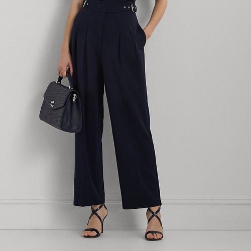 Belted Pleated Ponte Cropped Trouser - Lauren - Modalova