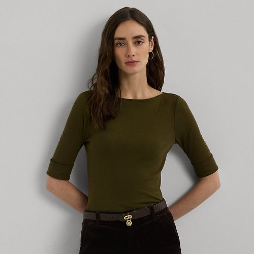 Stretch Cotton Boatneck Tee - Lauren - Modalova