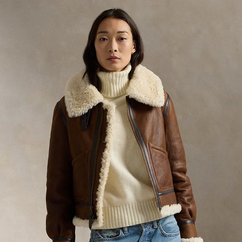 Leather-Trim Shearling Aviator Jacket - Polo Ralph Lauren - Modalova