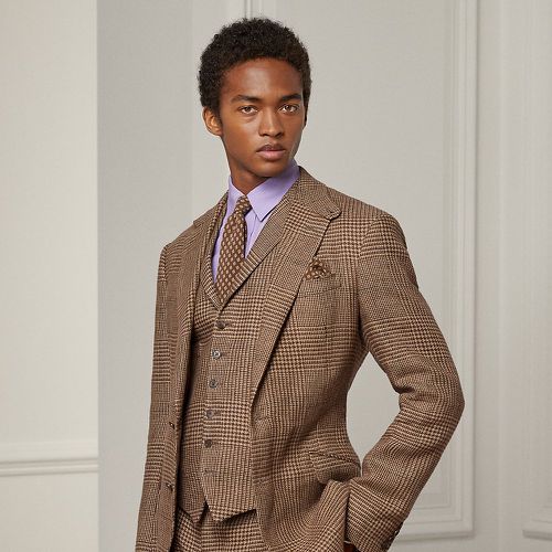 Kent Handmade Plaid Linen Suit Jacket - Purple Label - Modalova