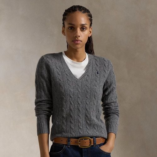 Cable-Knit Wool-Cashmere V-Neck Jumper - Polo Ralph Lauren - Modalova