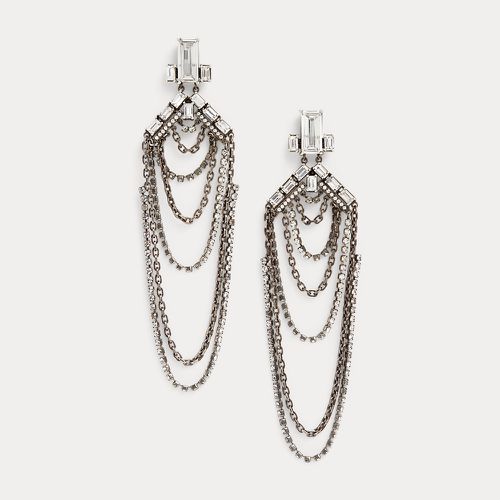 Crystal & Chain Lasso Earrings - Collection - Modalova