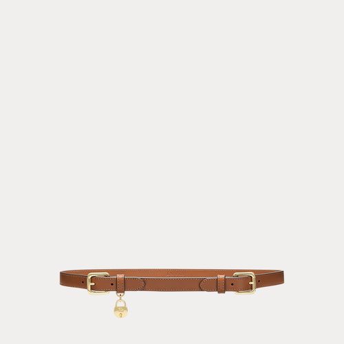 Leather Double-Buckle Skinny Belt - Lauren - Modalova