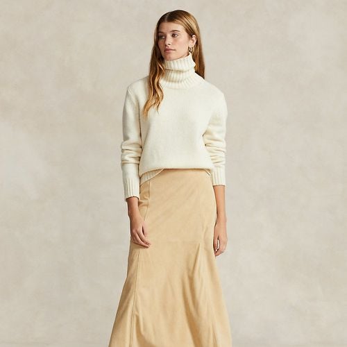 Lamb-Suede A-Line Skirt - Polo Ralph Lauren - Modalova
