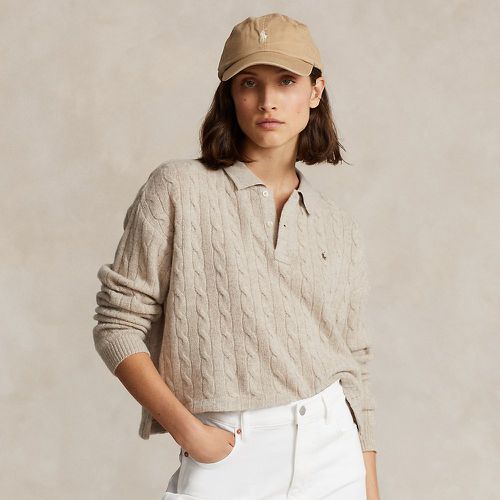 Cable-Knit Wool-Cashmere Polo Shirt - Polo Ralph Lauren - Modalova
