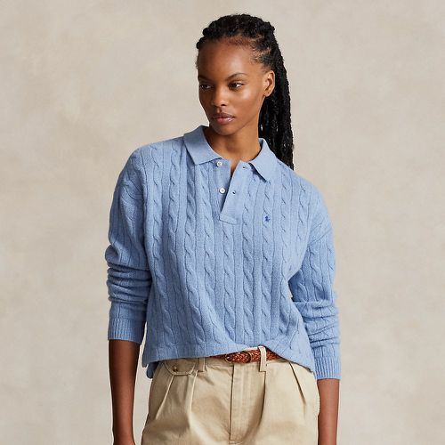 Cable-Knit Wool-Cashmere Polo Shirt - Polo Ralph Lauren - Modalova