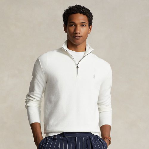 Mesh-Knit Cotton Quarter-Zip Jumper - Polo Ralph Lauren - Modalova