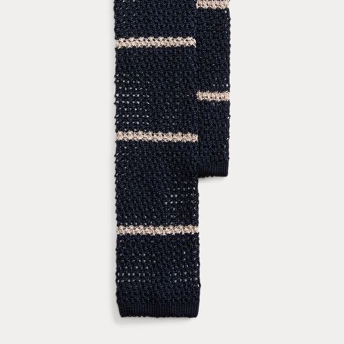 Crest-Embroidered Striped Knit Silk Tie - Polo Ralph Lauren - Modalova