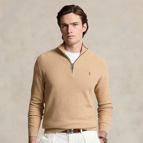 Mesh-Knit Cotton Quarter-Zip Jumper - Polo Ralph Lauren - Modalova