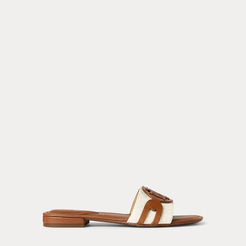 Alegra Canvas-Leather Slide Sandal - Lauren - Modalova