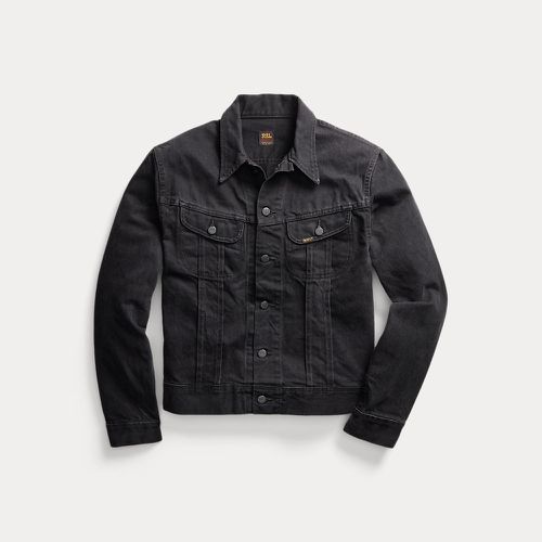 Worn-In Black Denim Trucker Jacket - RRL - Modalova