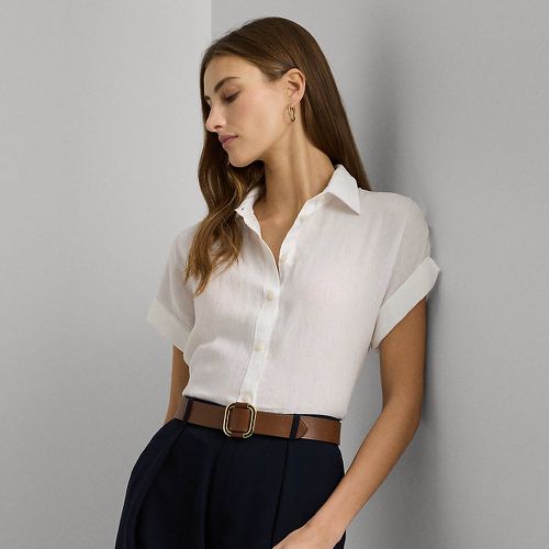 Petite - Relaxed Fit Linen Short-Sleeve Shirt - Lauren Petite - Modalova