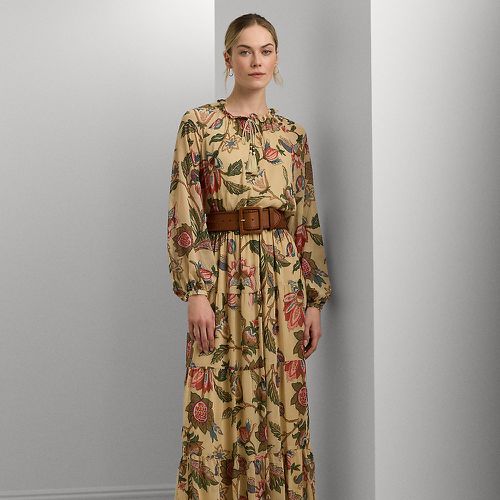 Floral Crinkle Georgette Tiered Dress - Lauren - Modalova