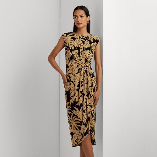 Palm Frond-Print Jersey Tie-Front Dress - Lauren - Modalova
