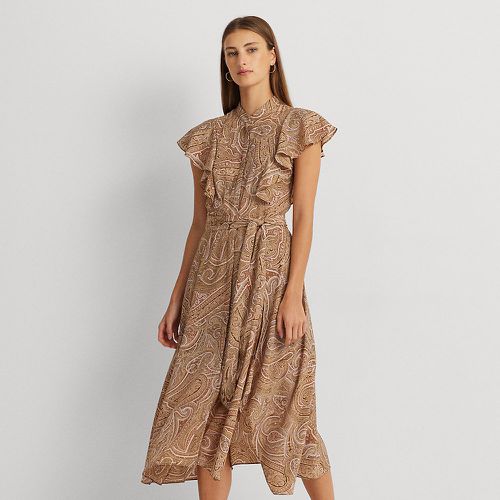 Paisley Belted Crepe de Chine Shirtdress - Lauren - Modalova