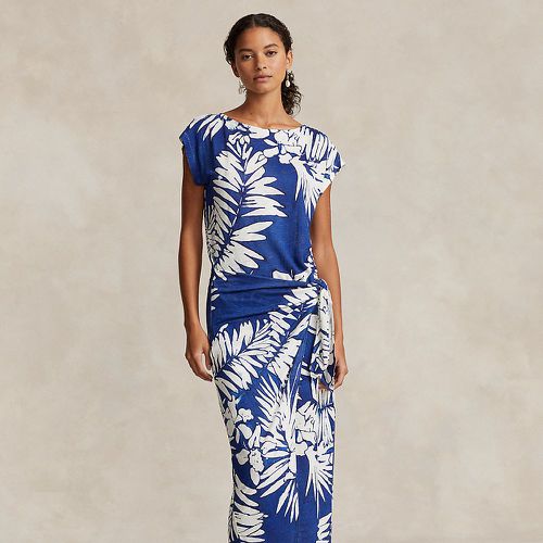 Floral Linen Faux-Wrap Dress - Polo Ralph Lauren - Modalova