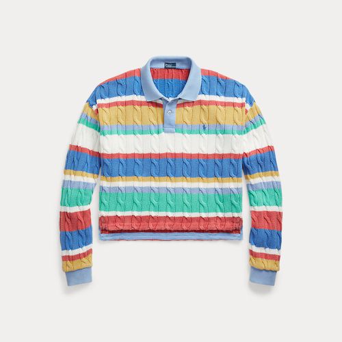 Striped Cable Long-Sleeve Polo Shirt - Polo Ralph Lauren - Modalova