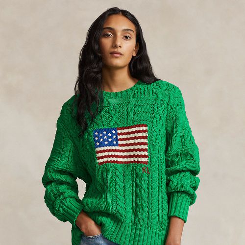 Aran-Knit Flag Cotton Jumper - Polo Ralph Lauren - Modalova