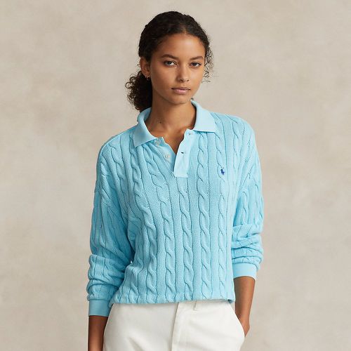 Cable Cotton Long-Sleeve Polo Shirt - Polo Ralph Lauren - Modalova
