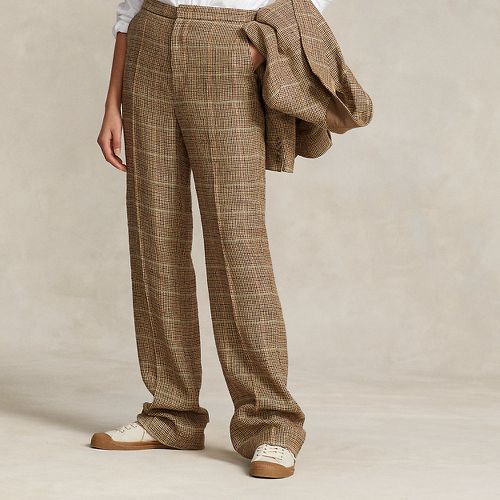 Plaid Linen-Silk Straight-Leg Trouser - Polo Ralph Lauren - Modalova