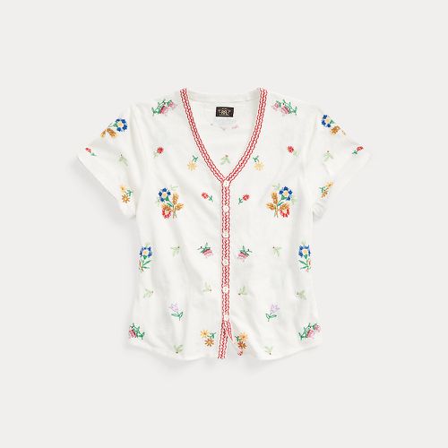 Floral-Embroidered Jersey Top - RRL - Modalova
