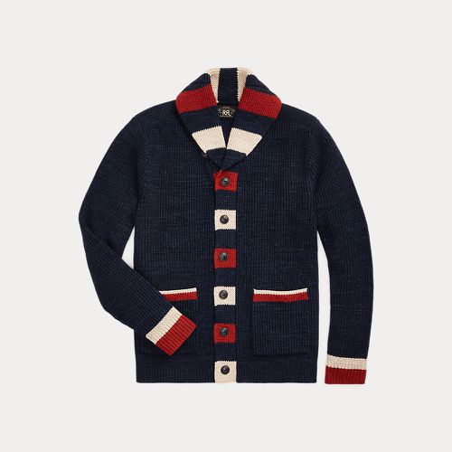 Striped-Trim Cotton-Wool Cardigan - RRL - Modalova