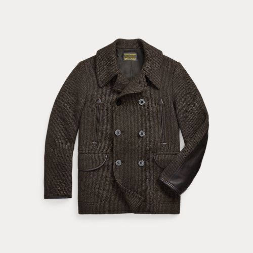 Leather-Trim Wool-Cotton Peacoat - RRL - Modalova