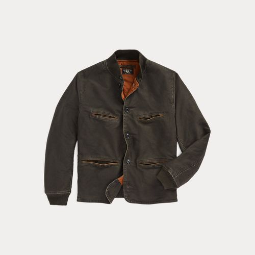 Leather-Trim Cotton Bomber Jacket - RRL - Modalova