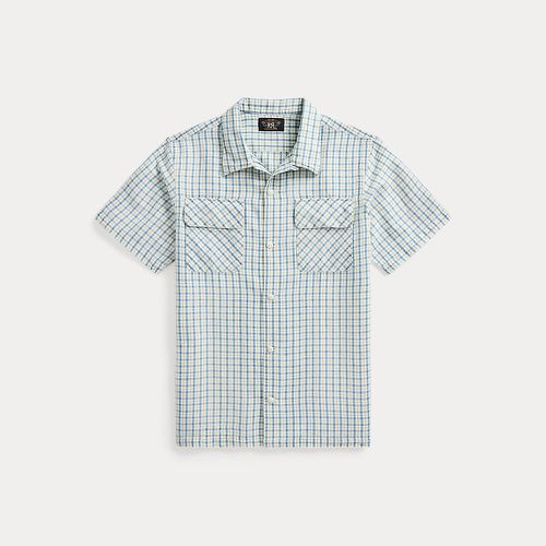 Checked Cotton-Linen Camp Shirt - RRL - Modalova