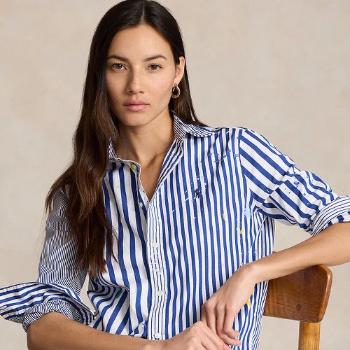 Relaxed Fit Paint-Splatter Striped Shirt - Polo Ralph Lauren - Modalova