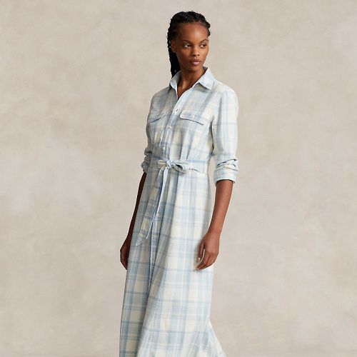 Plaid Belted Cotton Twill Shirtdress - Polo Ralph Lauren - Modalova