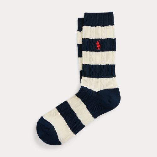 Rugby-Stripe Cable-Knit Crew Socks - Polo Ralph Lauren - Modalova
