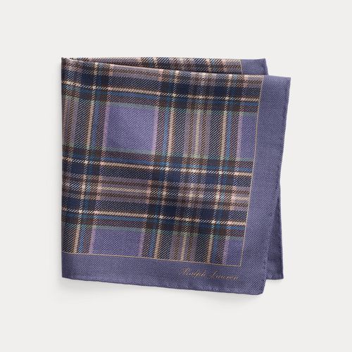 Plaid Cashmere-Silk Pocket Square - Purple Label - Modalova
