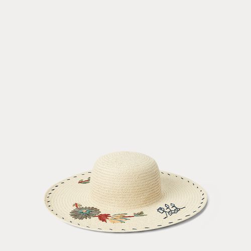 Embroidered Straw Sun Hat - Lauren - Modalova