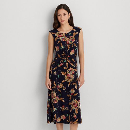 Petite - Floral Twist-Front Stretch Jersey Dress - Lauren Petite - Modalova