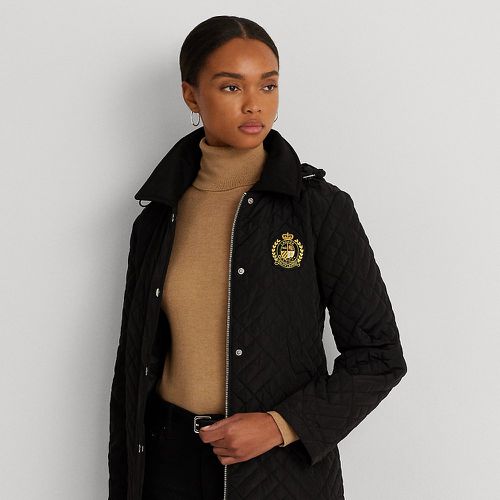 Crest-Patch Quilted Hooded Jacket - Lauren - Modalova