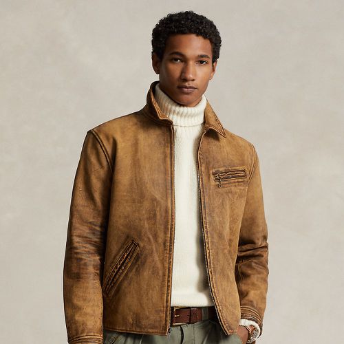 Leather Newsboy Jacket - Polo Ralph Lauren - Modalova