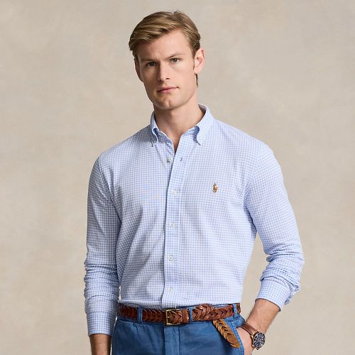 Gingham-Print Knit Oxford Shirt - Polo Ralph Lauren - Modalova